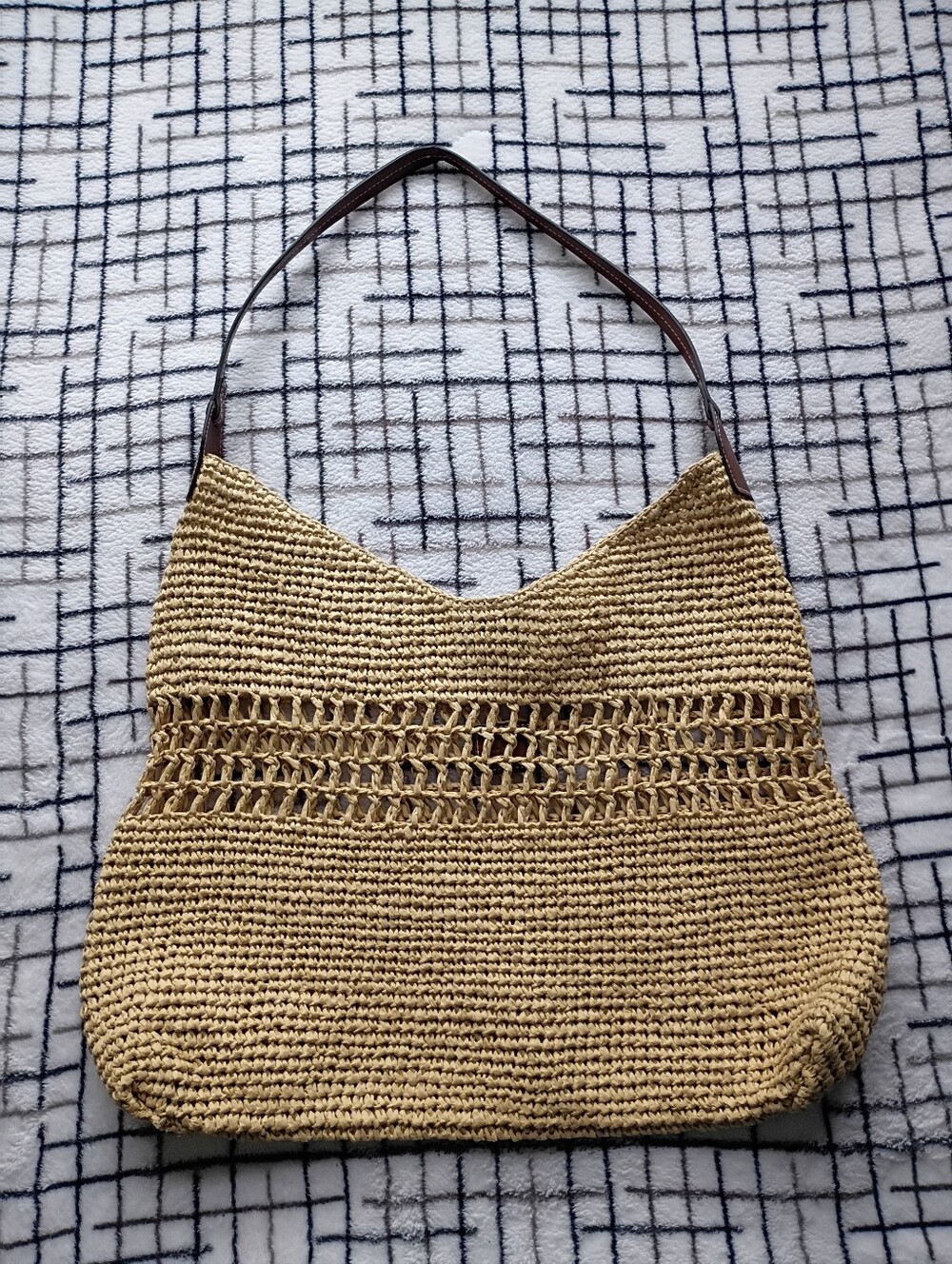 H&M Woven Shoulder Tote Bag NWOT